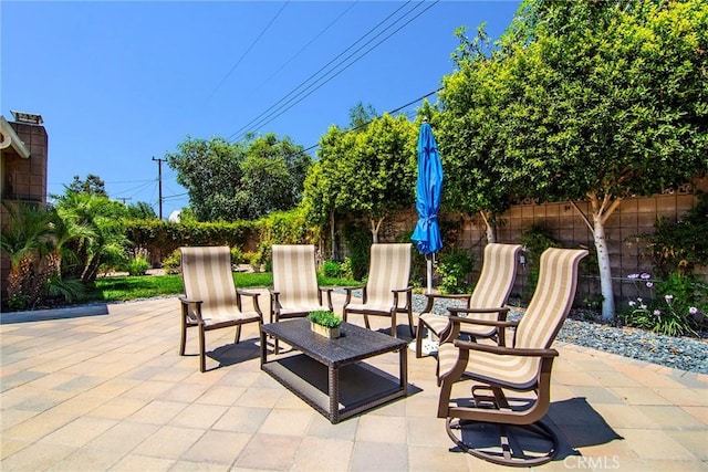 view of patio / terrace with a fenced backyard