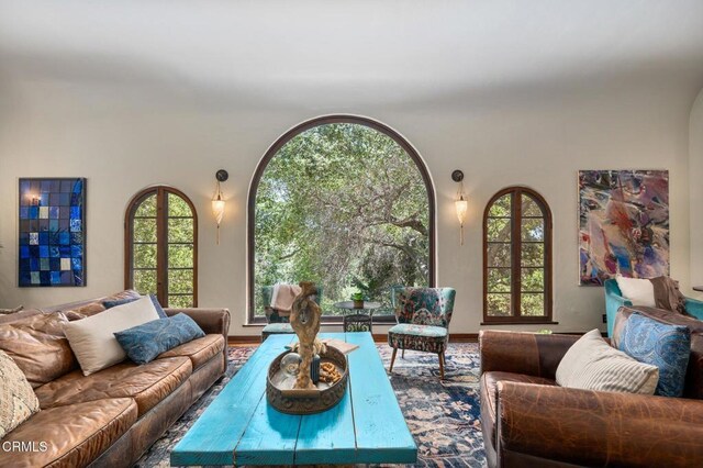 2707 Hermosita Dr, Glendale, CA 91208 - living area featuring plenty of natural light and wood finished floors