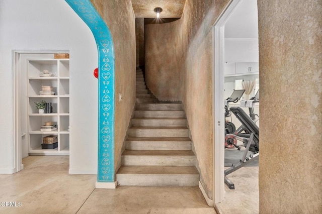 2707 Hermosita Dr, Glendale, CA 91208 - stairway with concrete flooring