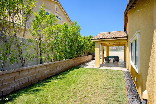 17837 Grapevine Ln, San Bernardino, CA 92407 - fenced backyard featuring a patio