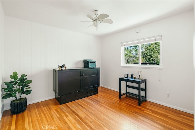3316 Henrietta Ave, La Crescenta, CA 91214 - misc room with light wood-style floors, ceiling fan, and baseboards