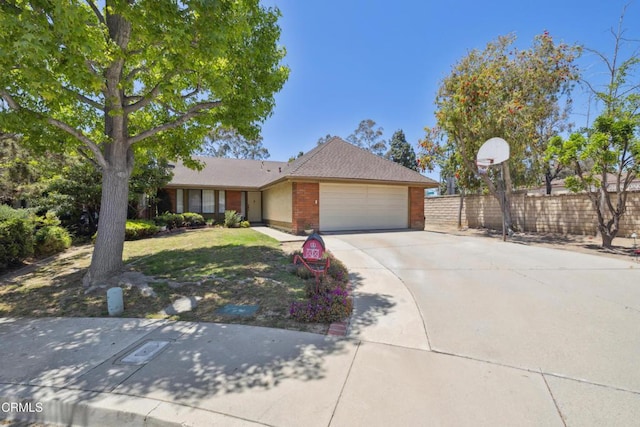 1093 Hickory View Cir, Camarillo, CA 93012 - ranch-style house with a garage, concrete driveway, and brick siding