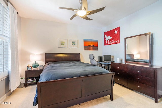 1541 Windshore Way, Oxnard, CA 93035 - bedroom with light colored carpet, a ceiling fan, and baseboards