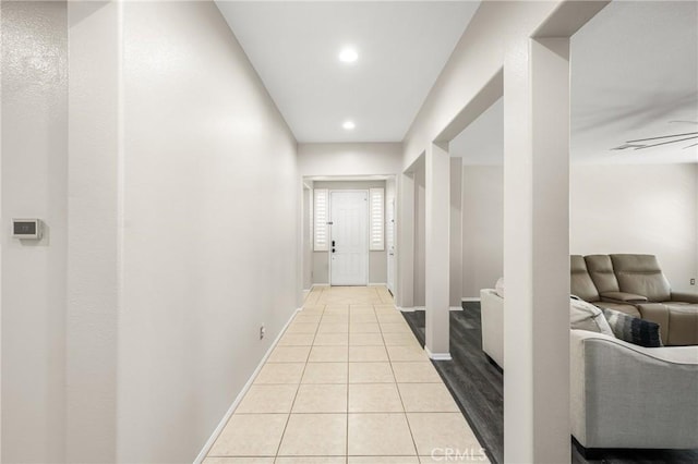 32748 Stonefield Ln, Temecula, CA 92592 - hallway featuring light tile patterned floors, recessed lighting, and baseboards