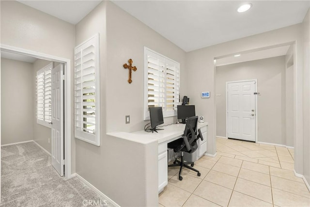 32748 Stonefield Ln, Temecula, CA 92592 - office featuring baseboards, recessed lighting, and light tile patterned floors
