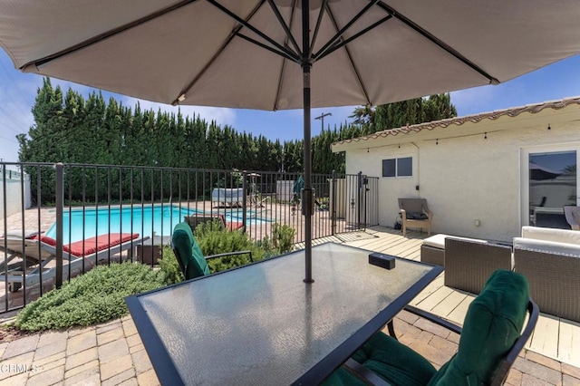view of patio / terrace featuring fence