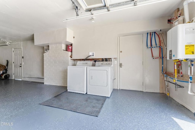 8534 Beverly Dr, San Gabriel, CA 91775 - garage featuring washer and clothes dryer and water heater