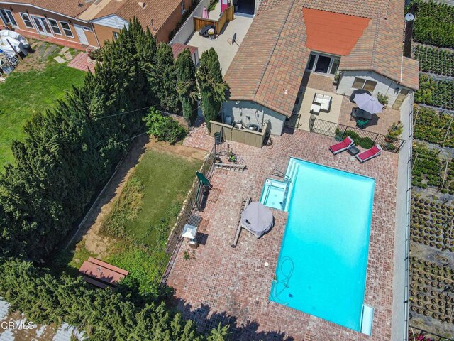 8534 Beverly Dr, San Gabriel, CA 91775 - view from above of property with a pool area