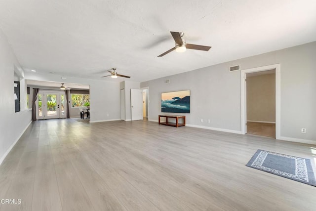 8534 Beverly Dr, San Gabriel, CA 91775 - unfurnished living room with a ceiling fan and light wood finished floors