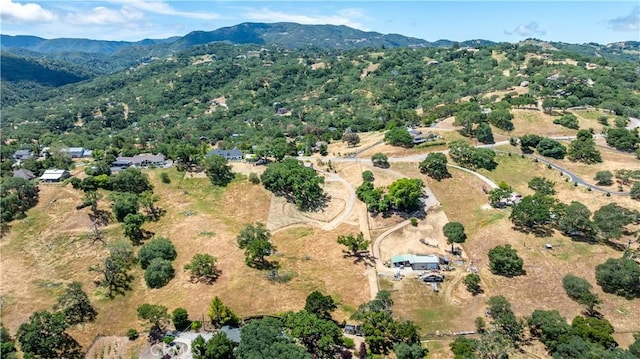 bird's eye view of a mountainous background