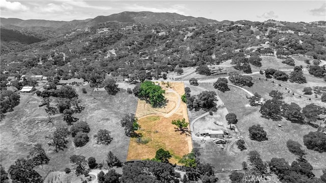 drone / aerial view of a mountainous background