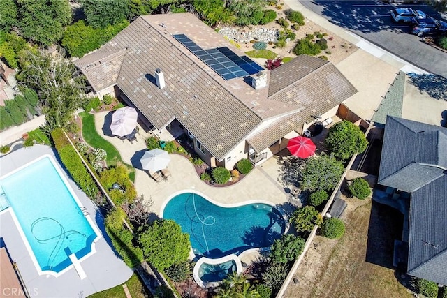 161 W Loretto Ct, Claremont, CA 91711 - aerial view of property and surrounding area featuring a pool