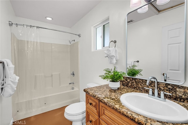 4775 Somerset Dr, Riverside, CA 92507 - bathroom with toilet, vanity, and shower / tub combo