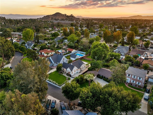 4775 Somerset Dr, Riverside, CA 92507 - aerial view at dusk of a mountain view and a residential view