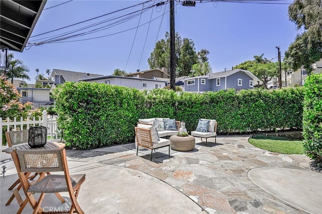 803 Spencer St, Redondo Beach, CA 90277 - view of patio / terrace with an outdoor hangout area, fence, and a residential view
