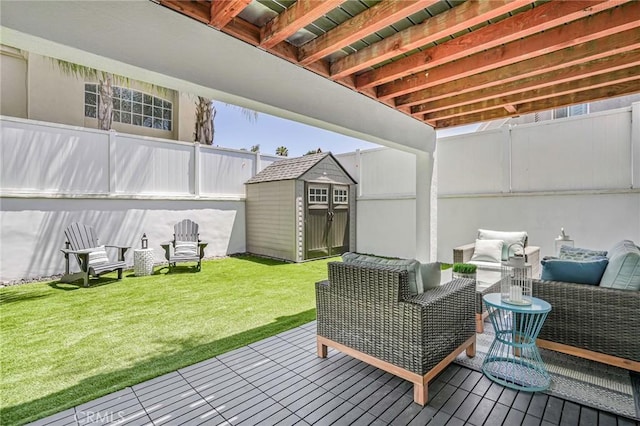 803 Spencer St, Redondo Beach, CA 90277 - view of patio featuring a storage shed and an outbuilding