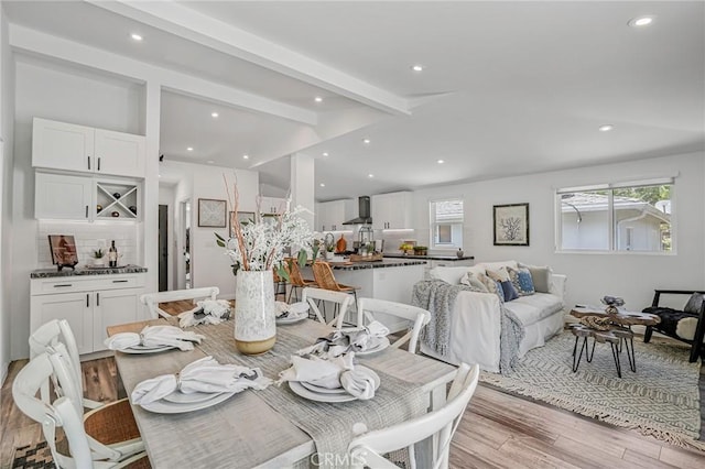 803 Spencer St, Redondo Beach, CA 90277 - dining area with light wood-type flooring and recessed lighting