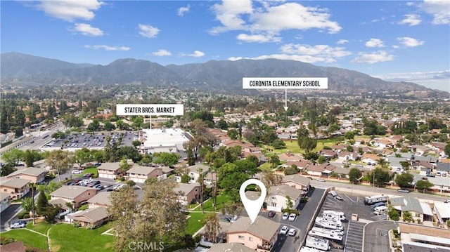 1317 Via Santiago Unit C, Corona, CA 92882 - aerial view of property and surrounding area featuring a mountain backdrop