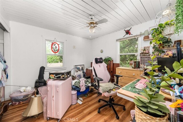 1825 Magnolia Ave, Chico, CA 95926 - office space featuring wood finished floors, ceiling fan, and wooden ceiling