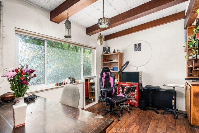 1825 Magnolia Ave, Chico, CA 95926 - office space featuring beamed ceiling and dark wood finished floors