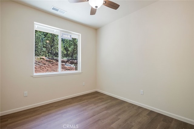4901 Papaya Rd, Forest Ranch, CA 95942 - empty room featuring wood finished floors, ceiling fan, and baseboards