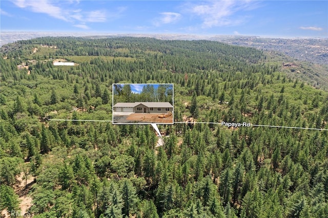 4901 Papaya Rd, Forest Ranch, CA 95942 - aerial view of property and surrounding area with a forest and property parcel outlined