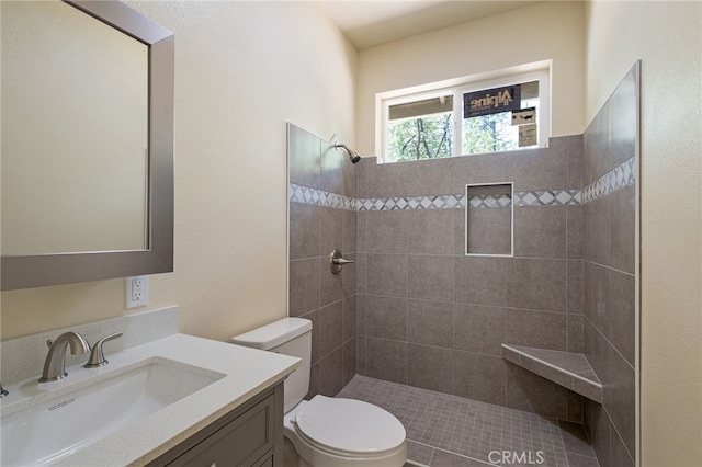 4901 Papaya Rd, Forest Ranch, CA 95942 - full bath with a tile shower, toilet, and vanity