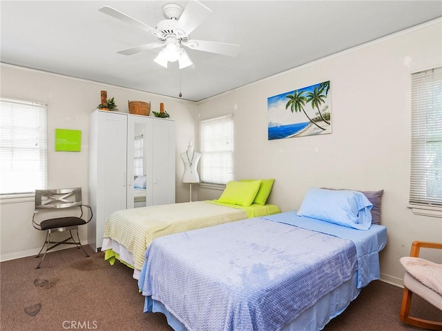 137 N Rose St, Burbank, CA 91505 - bedroom featuring carpet, ceiling fan, and baseboards