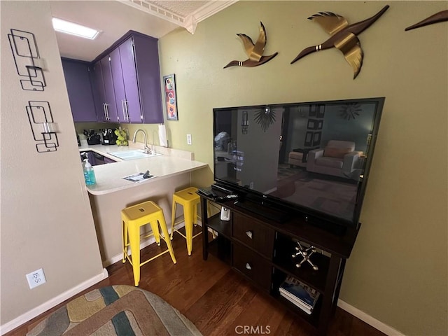 470 S Calle Encilia Unit B11, Palm Springs, CA 92262 - office space featuring a sink, dark wood-type flooring, and baseboards