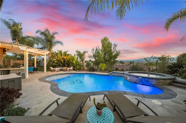 32871 Levi Ct, Temecula, CA 92592 - view of swimming pool with a patio area, a pergola, and a pool with connected hot tub