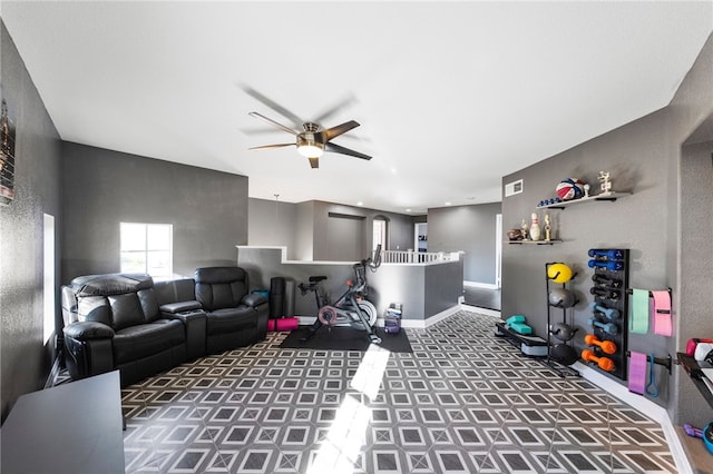 32871 Levi Ct, Temecula, CA 92592 - living room featuring a ceiling fan and baseboards