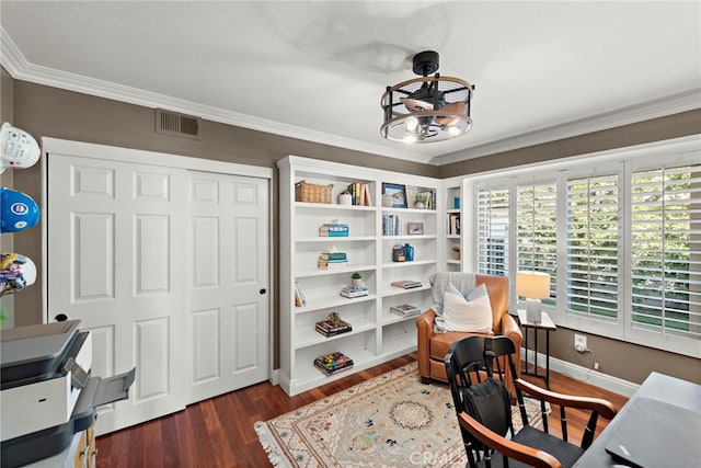 8 Capri, Laguna Niguel, CA 92677 - office space featuring crown molding, wood finished floors, a chandelier, and baseboards