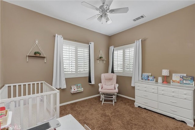 1709 Duncan Way, Corona, CA 92881 - bedroom with a nursery area, carpet flooring, baseboards, and a ceiling fan