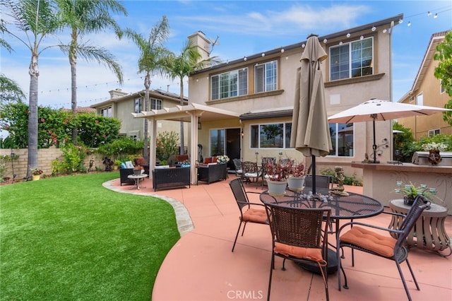 27781 Country Lane Rd, Laguna Niguel, CA 92677 - rear view of house with an outdoor living space, a patio area, and stucco siding