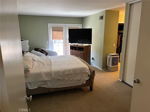 22523 Enadia Way, West Hills, CA 91307 - bedroom with carpet, french doors, and access to exterior