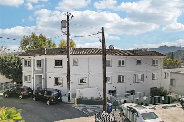 11989 Laurelwood Dr Unit 3, Studio City, CA 91604 - view of property with fence and a mountain view
