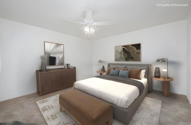 4402 Shearwater Way, Oceanside, CA 92057 - bedroom featuring light colored carpet, baseboards, and a ceiling fan