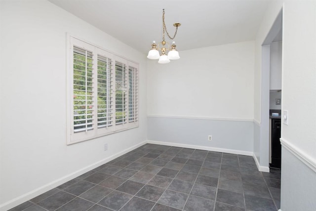 4402 Shearwater Way, Oceanside, CA 92057 - unfurnished dining area with a chandelier and dark tile patterned floors