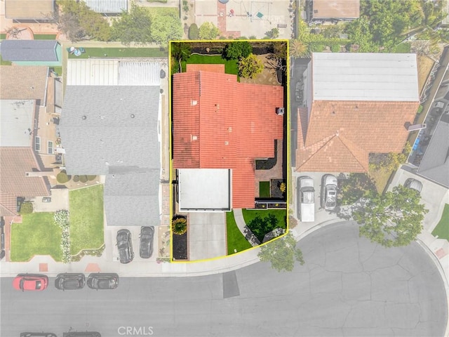 9906 Cedar Ct, Cypress, CA 90630 - aerial overview of property's location featuring property parcel outlined