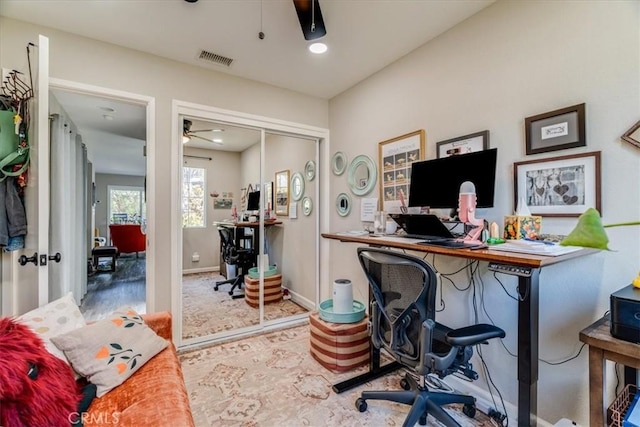 150 Cypress Ave Unit 28, Cayucos, CA 93430 - home office with ceiling fan and baseboards