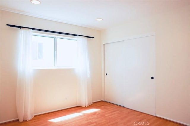 3844 W 181st St, Torrance, CA 90504 - unfurnished bedroom with light wood-style floors, a closet, and recessed lighting