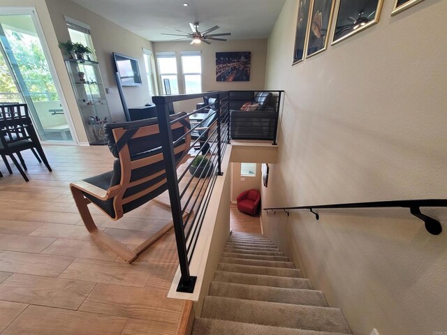 2072 Tango Loop Unit 2, Chula Vista, CA 91915 - stairs featuring a ceiling fan