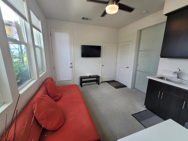 2072 Tango Loop Unit 2, Chula Vista, CA 91915 - living area featuring carpet and ceiling fan