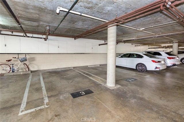 view of parking garage