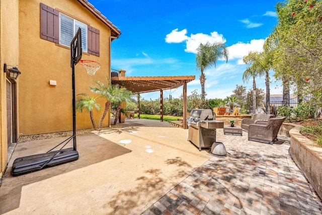 34056 Vandale Ct, Temecula, CA 92592 - view of patio featuring a pergola and fence