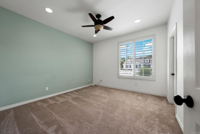 34056 Vandale Ct, Temecula, CA 92592 - carpeted empty room with ceiling fan, baseboards, and recessed lighting