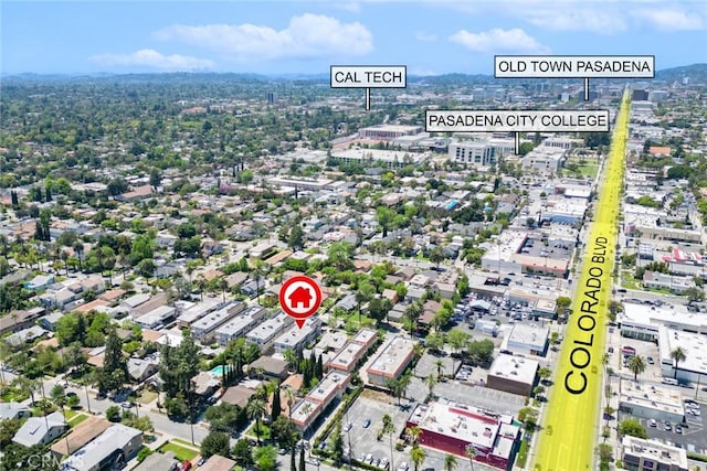 72 S Greenwood Ave Unit 3, Pasadena, CA 91107 - aerial view of property and surrounding area with nearby urban area