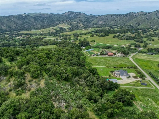 7550 Mary Hall Rd, Arroyo Grande, CA 93420 - aerial overview of property's location with a mountain backdrop and rural landscape