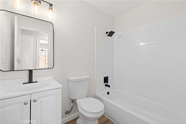3316 Roxbury St, Rosamond, CA 93505 - bathroom featuring vanity, bathing tub / shower combination, and wood finished floors