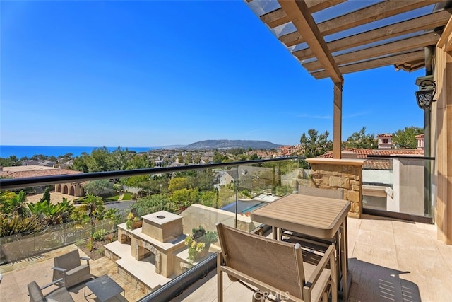 35 Shoreline Dr, Dana Point, CA 92629 - balcony with a pergola and a mountain view